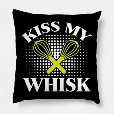 Kiss My Whisk Cooking Quote Throw Pillow Official Cooking Merch