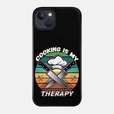 Cooking Is My Therapy Funny Culinary Quote Phone Case Official Cooking Merch