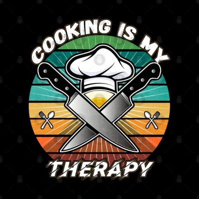 Cooking Is My Therapy Funny Culinary Quote Throw Pillow Official Cooking Merch