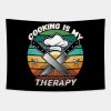 Cooking Is My Therapy Funny Culinary Quote Tapestry Official Cooking Merch