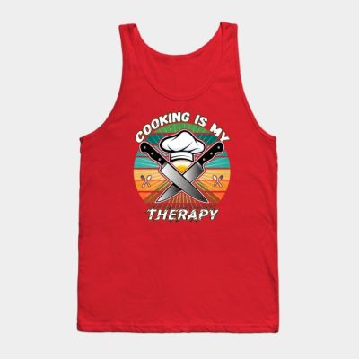 Cooking Is My Therapy Funny Culinary Quote Tank Top Official Cooking Merch