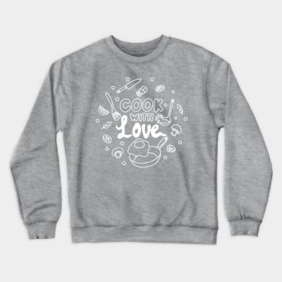 Cook With Love Line Art Crewneck Sweatshirt Official Cooking Merch