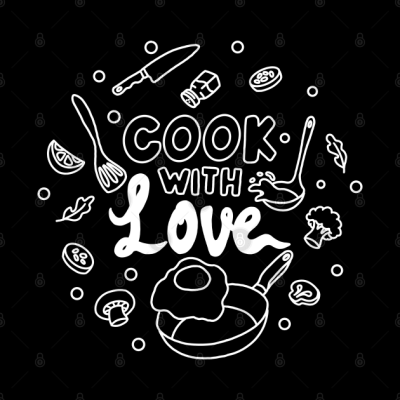 Cook With Love Line Art Pin Official Cooking Merch