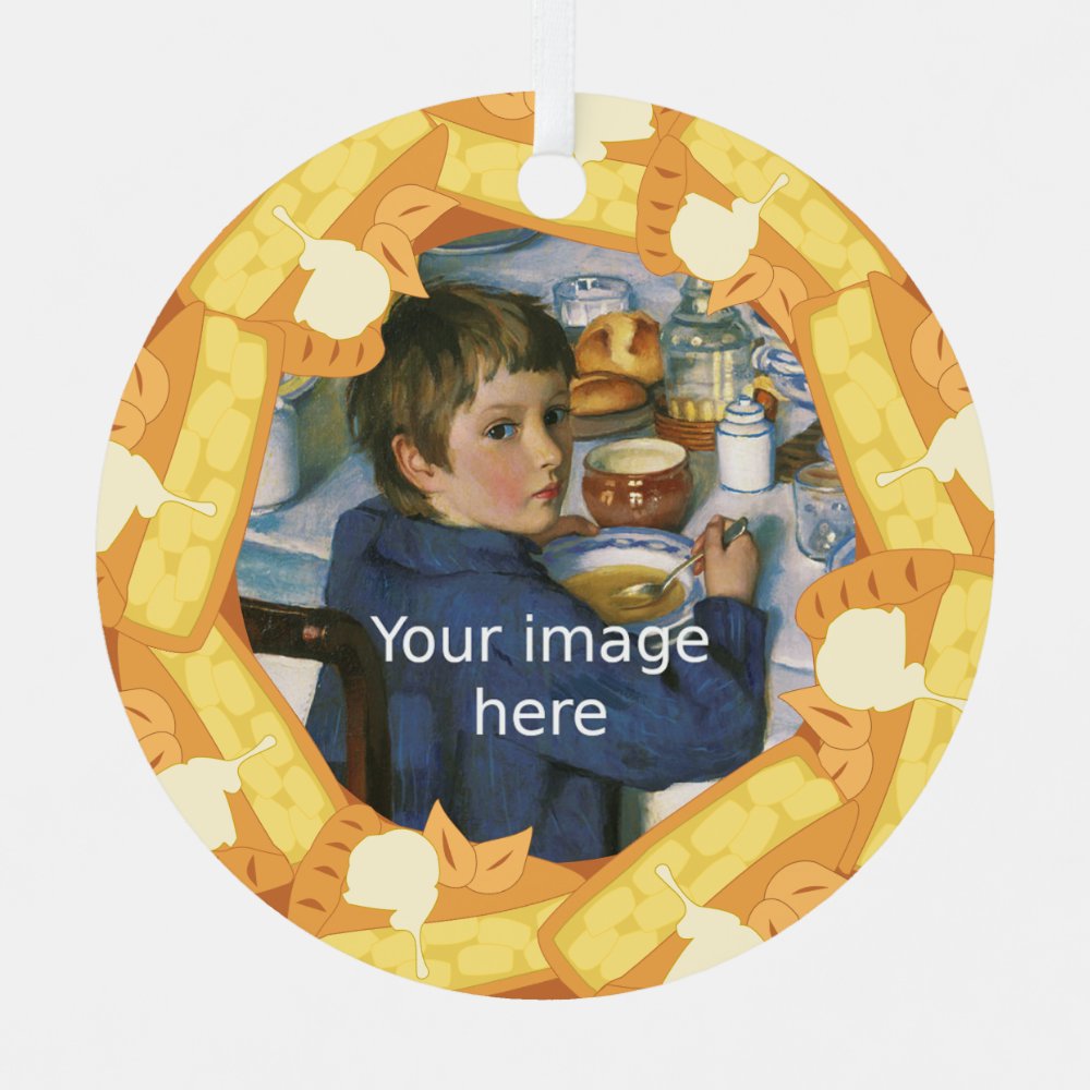 apple pie frame for your photo custom text metal ornament - Cooking Gifts