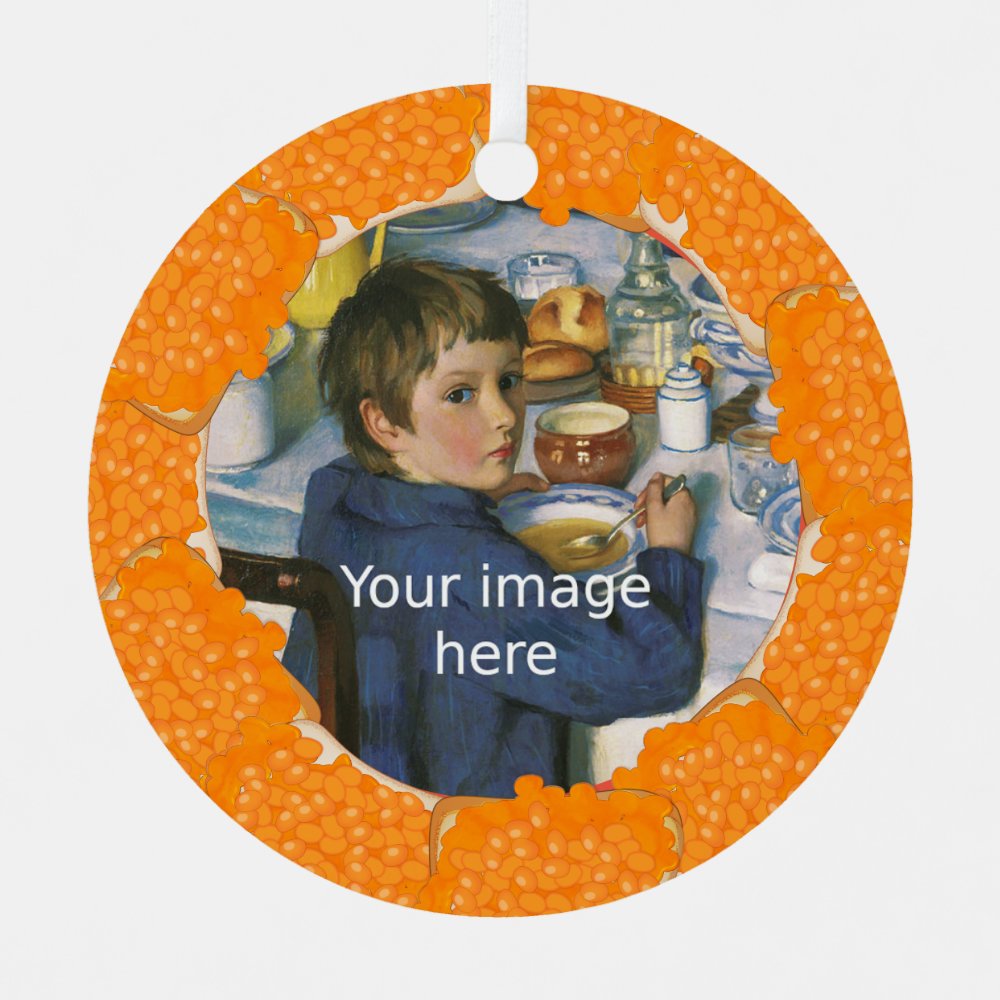 baked beans on toast frame for your photo metal ornament - Cooking Gifts