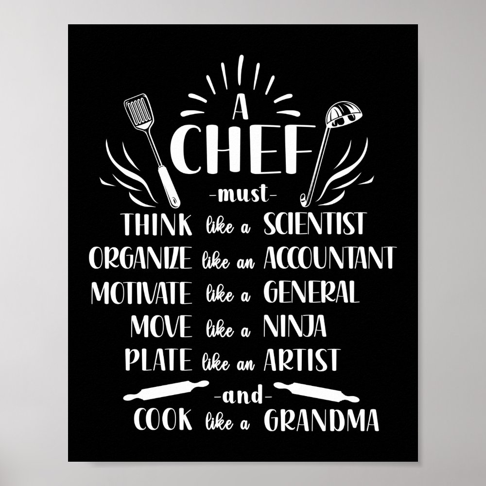 cooking kitchen chef a chef must think like a poster r15a6468ee8e54564bf2aa9262582559d wva 8byvr 1000 - Cooking Gifts