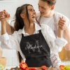 create your custom name monogram calligraphy black apron r dnps2 1000 - Cooking Gifts