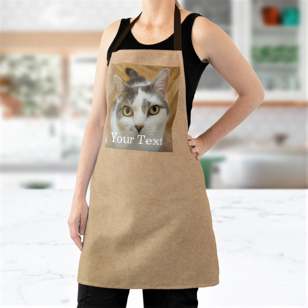 custom photo and name kraft paper texture adult apron r azau7l 1000 - Cooking Gifts
