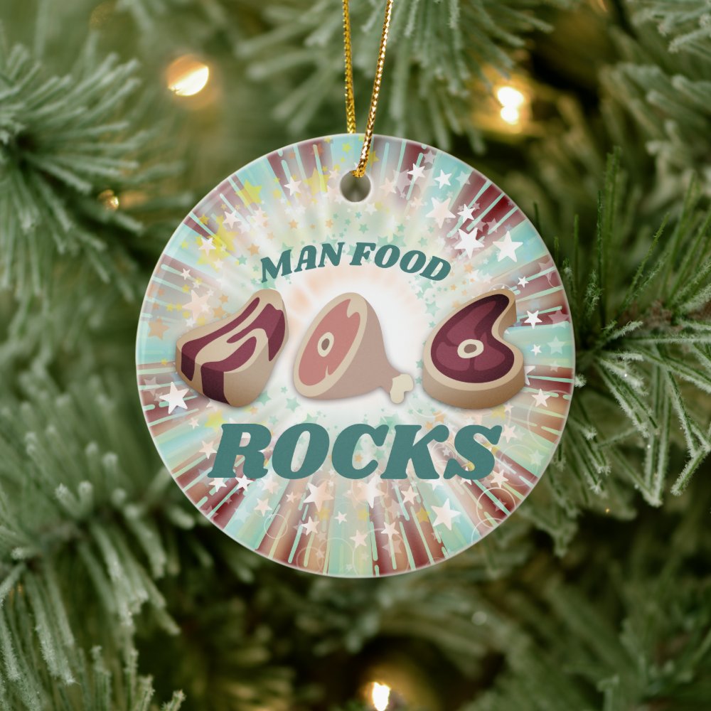 man food steak beef pork personalized christmas ceramic ornament ra5c1556edacc40d98791e33d7bd213f8 05wi1 8byvr 1000 - Cooking Gifts