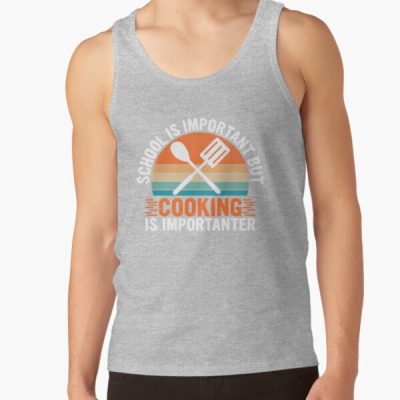 School Is Important But Cooking Is Importanter - Culinary Humor Gift Tank Top Official Cooking Merch