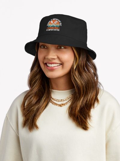 School Is Important But Cooking Is Importanter - Culinary Humor Gift Bucket Hat Official Cooking Merch