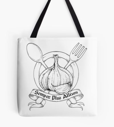 Food Lover Cooking Kitchen Graphic Always More Garlic Semper Plus Allium Tote Bag Official Cooking Merch