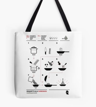 Carbonara Cooking Process Tote Bag Official Cooking Merch