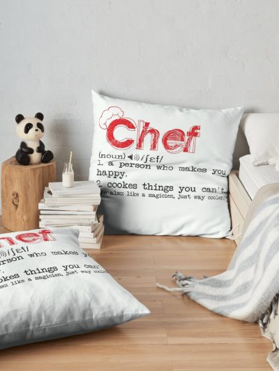 Funny Chef Definition Tee Cook Cooking Gifts For Chefs Throw Pillow Official Cooking Merch