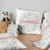 Cooking Print Throw Pillow Official Cooking Merch