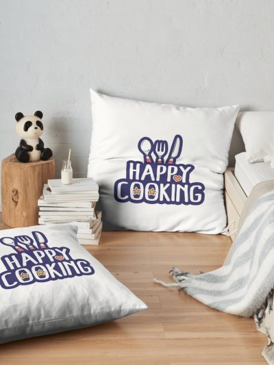 Happy Cooking For Cooking Girls Throw Pillow Official Cooking Merch