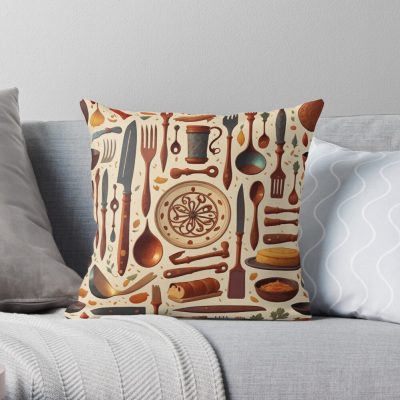 Cooking Items Throw Pillow Official Cooking Merch