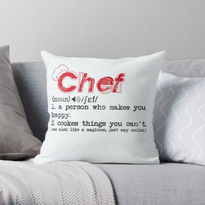 Funny Chef Definition Tee Cook Cooking Gifts For Chefs Throw Pillow Official Cooking Merch