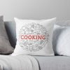 Cooking Print Throw Pillow Official Cooking Merch