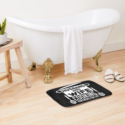 Husband And Wife Cooking Team Bath Mat Official Cooking Merch