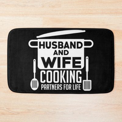 Husband And Wife Cooking Team Bath Mat Official Cooking Merch