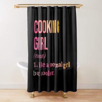 Cooking Girl Definition In Watercolor Shower Curtain Official Cooking Merch