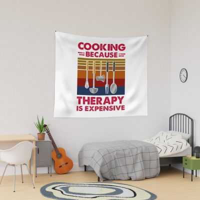 Cooking Because Therapy Is Expensive Tapestry Official Cooking Merch