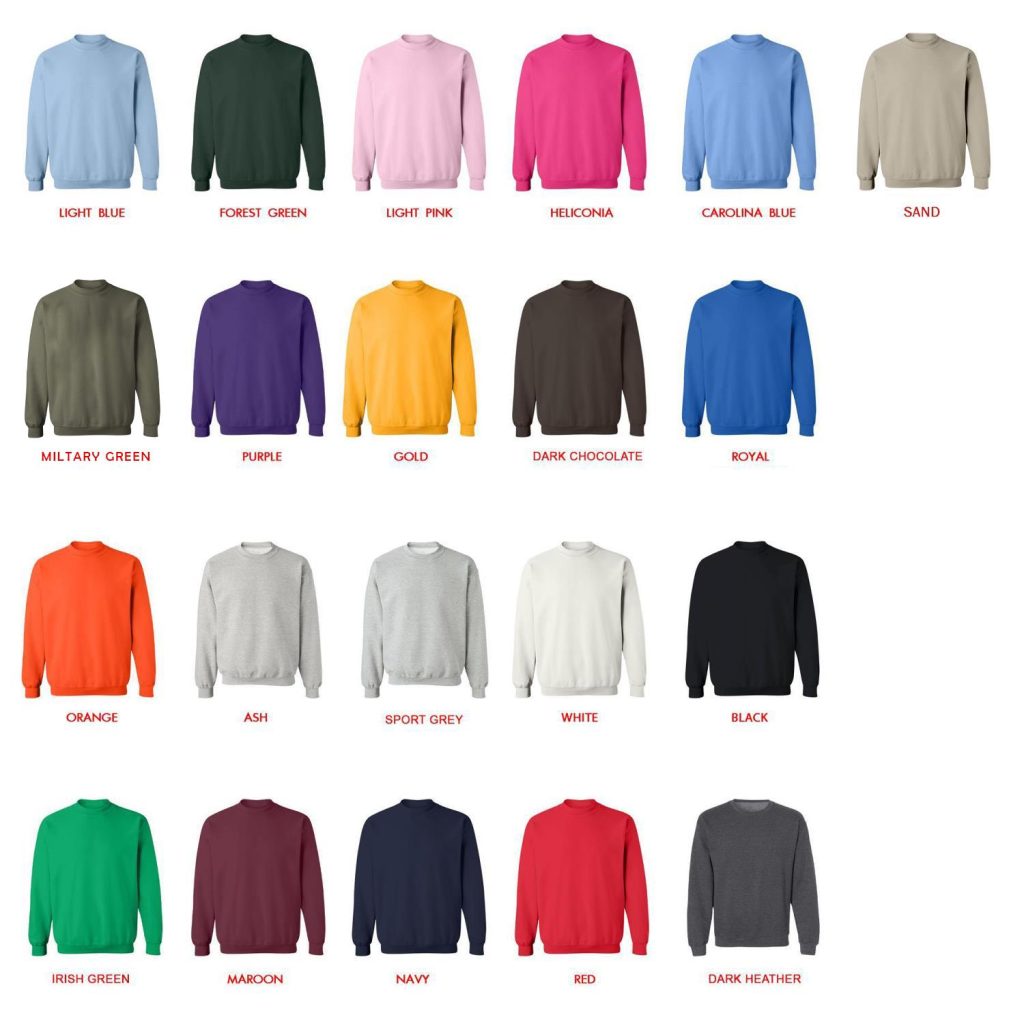 sweatshirt color chart - Cooking Gifts