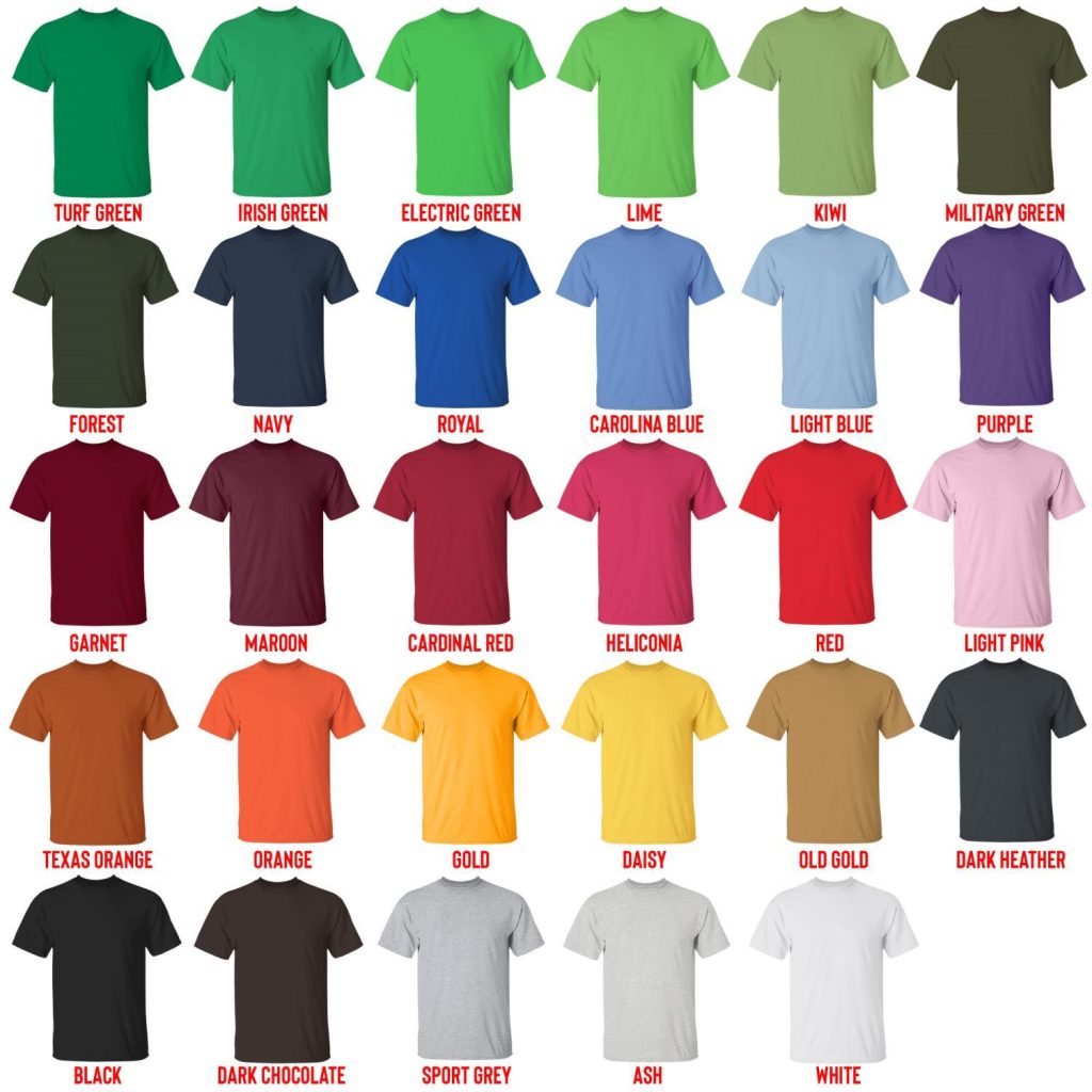 t shirt color chart - Cooking Gifts