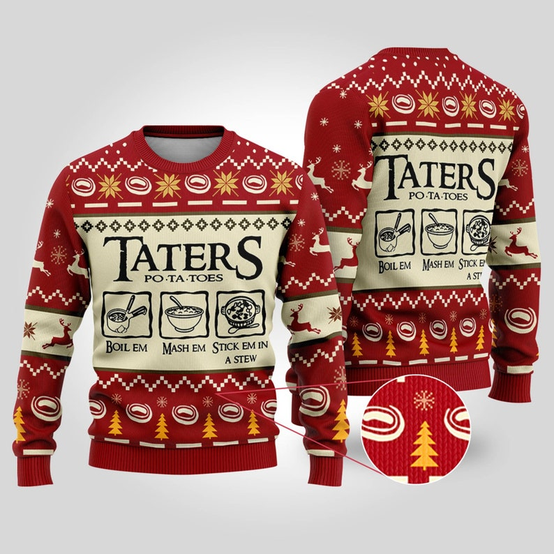 LOTR Taters Potatoes Ugly Christmas Sweater