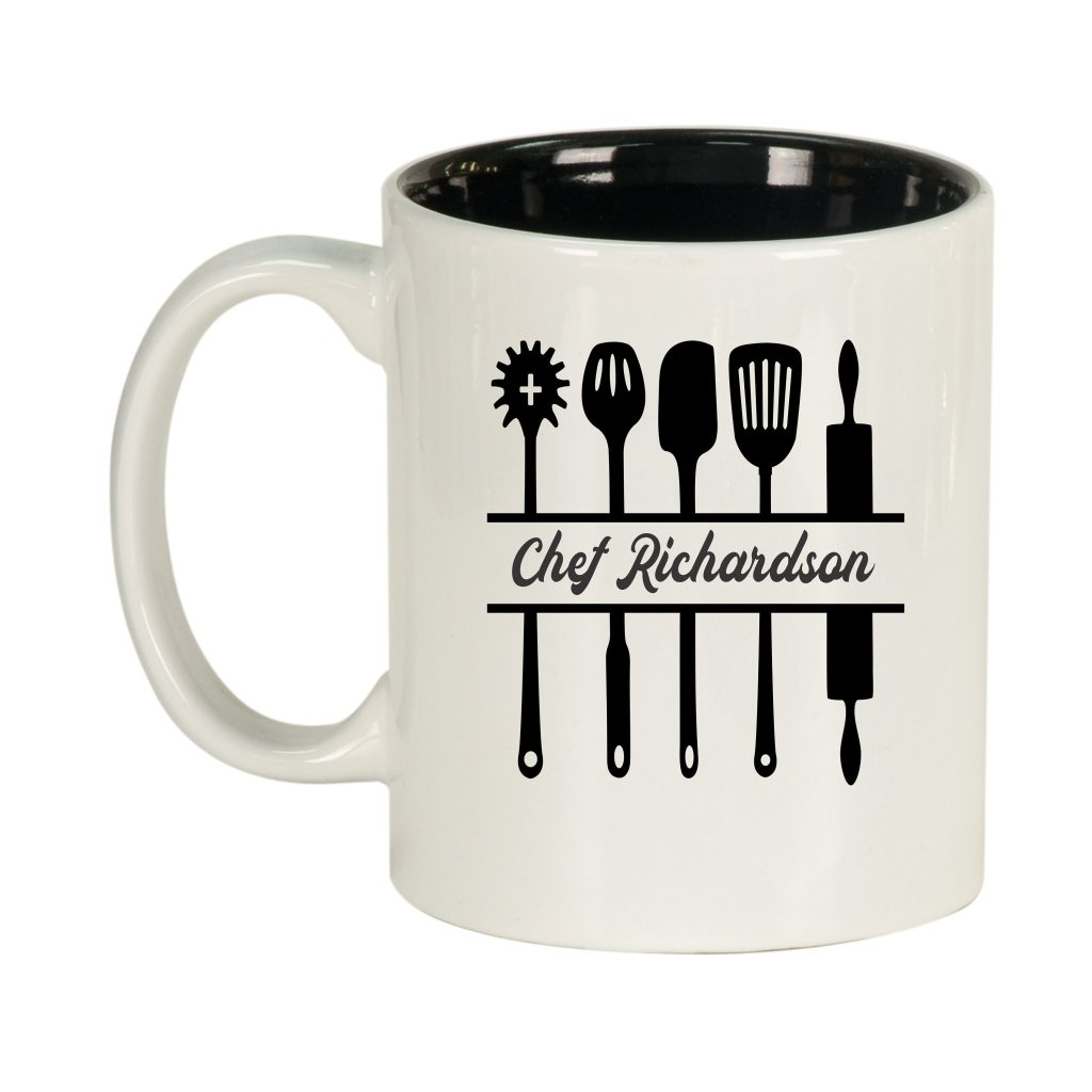 Cooking Utensils Personalized Engraved Ceramic Mug